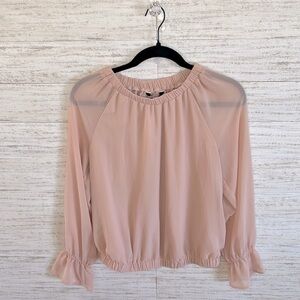 Nine West Flute Sleeve Elastic Waist Blouse | SIZE S